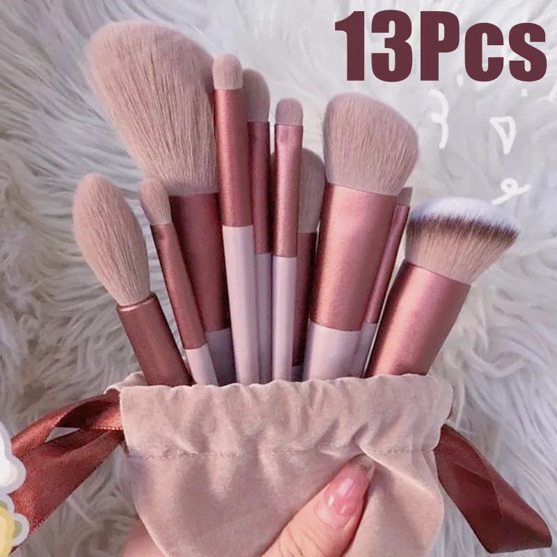 13 PCS Makeup Brushes & Tools Bag