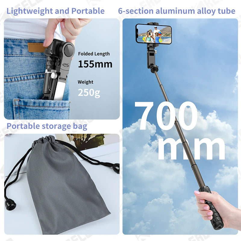 Shooting Selfie Stick Tripod with Fill Light