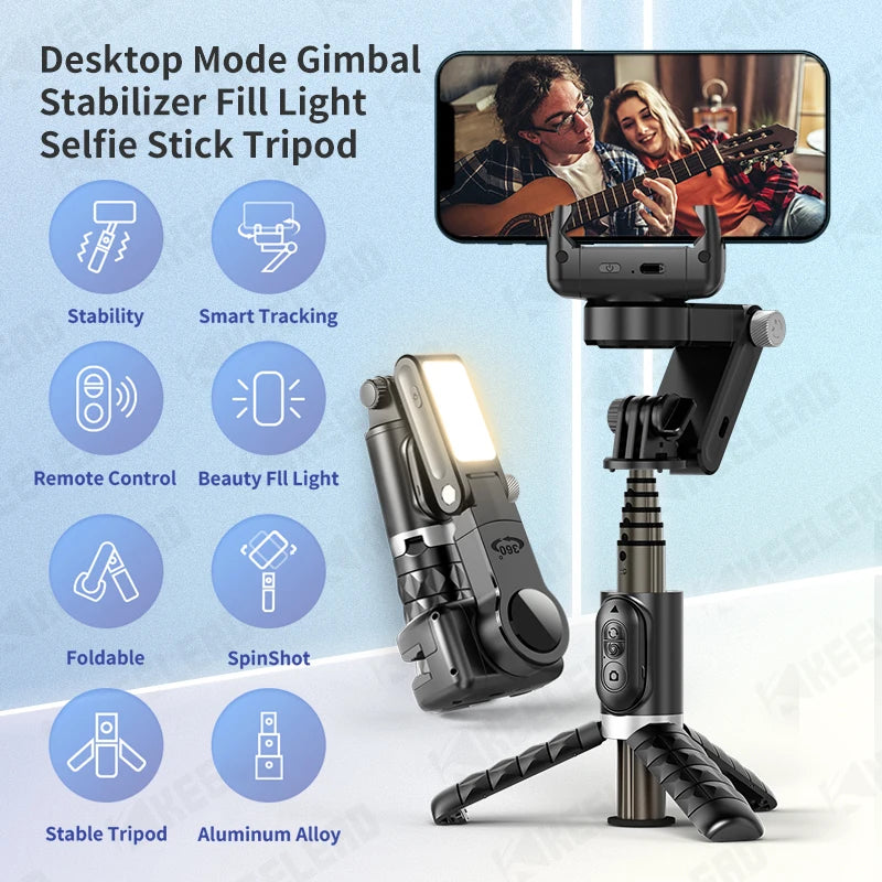 Shooting Selfie Stick Tripod with Fill Light