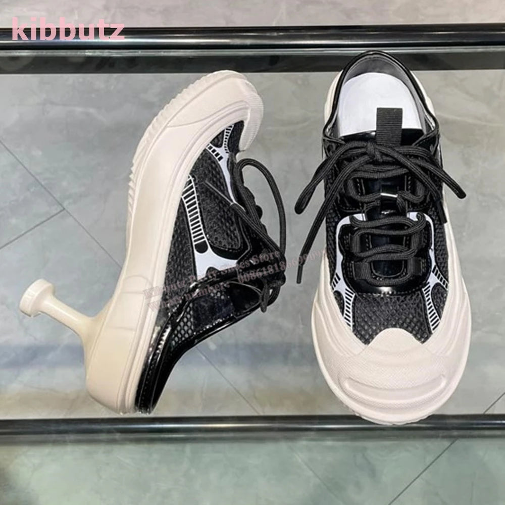 Thin Heels Lace-Up Novelty Sexy Luxury Sneakers