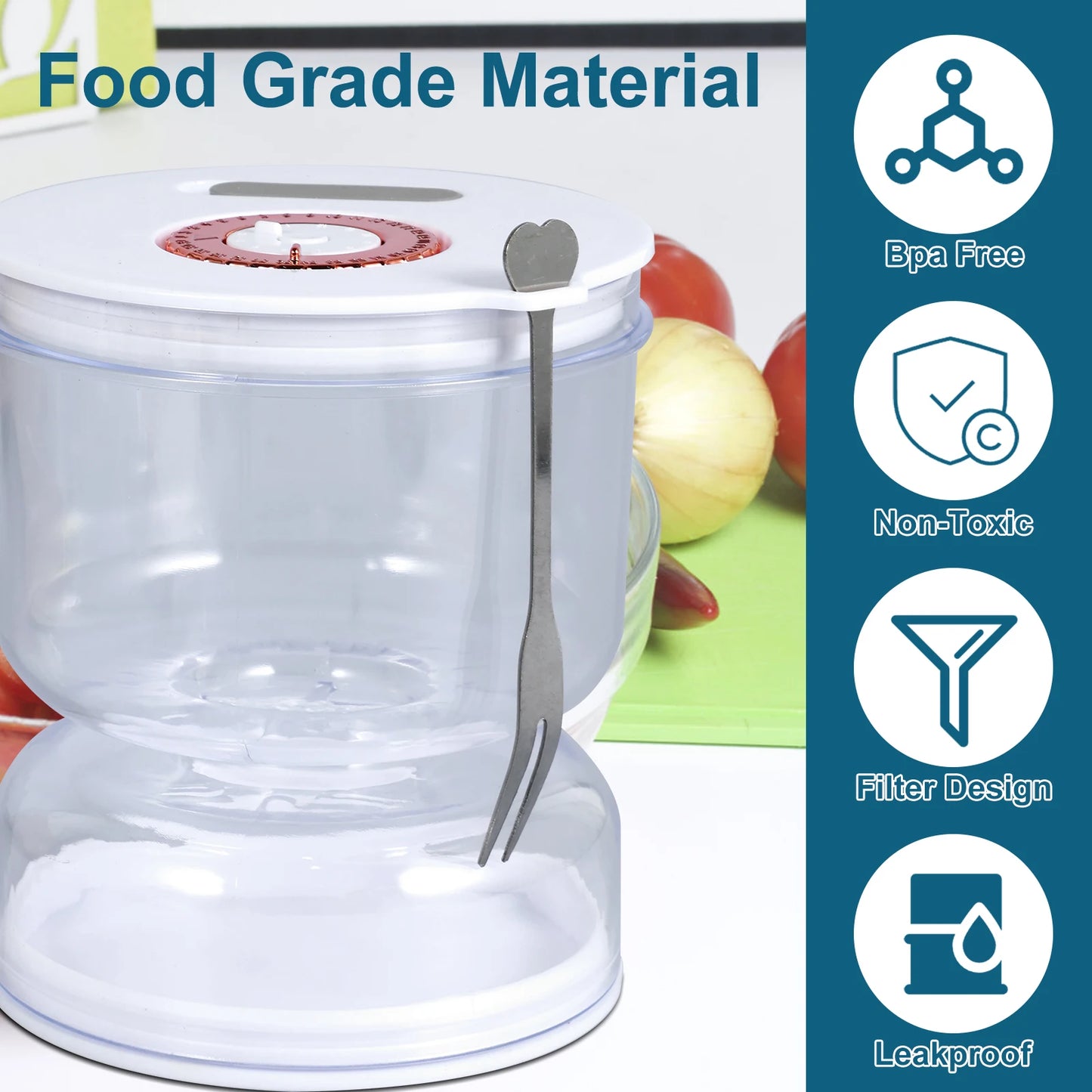 Hourglass Pickle Jar Leakproof Airtight Container