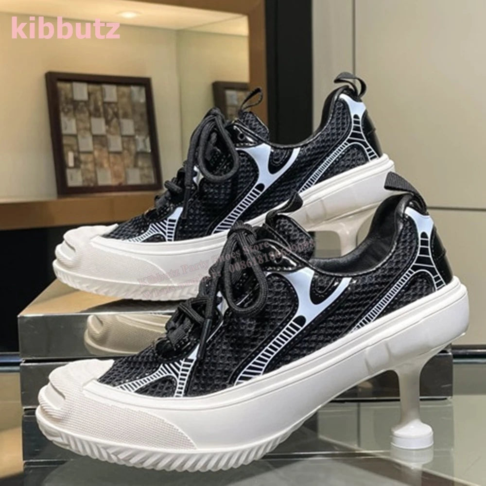 Thin Heels Lace-Up Novelty Sexy Luxury Sneakers