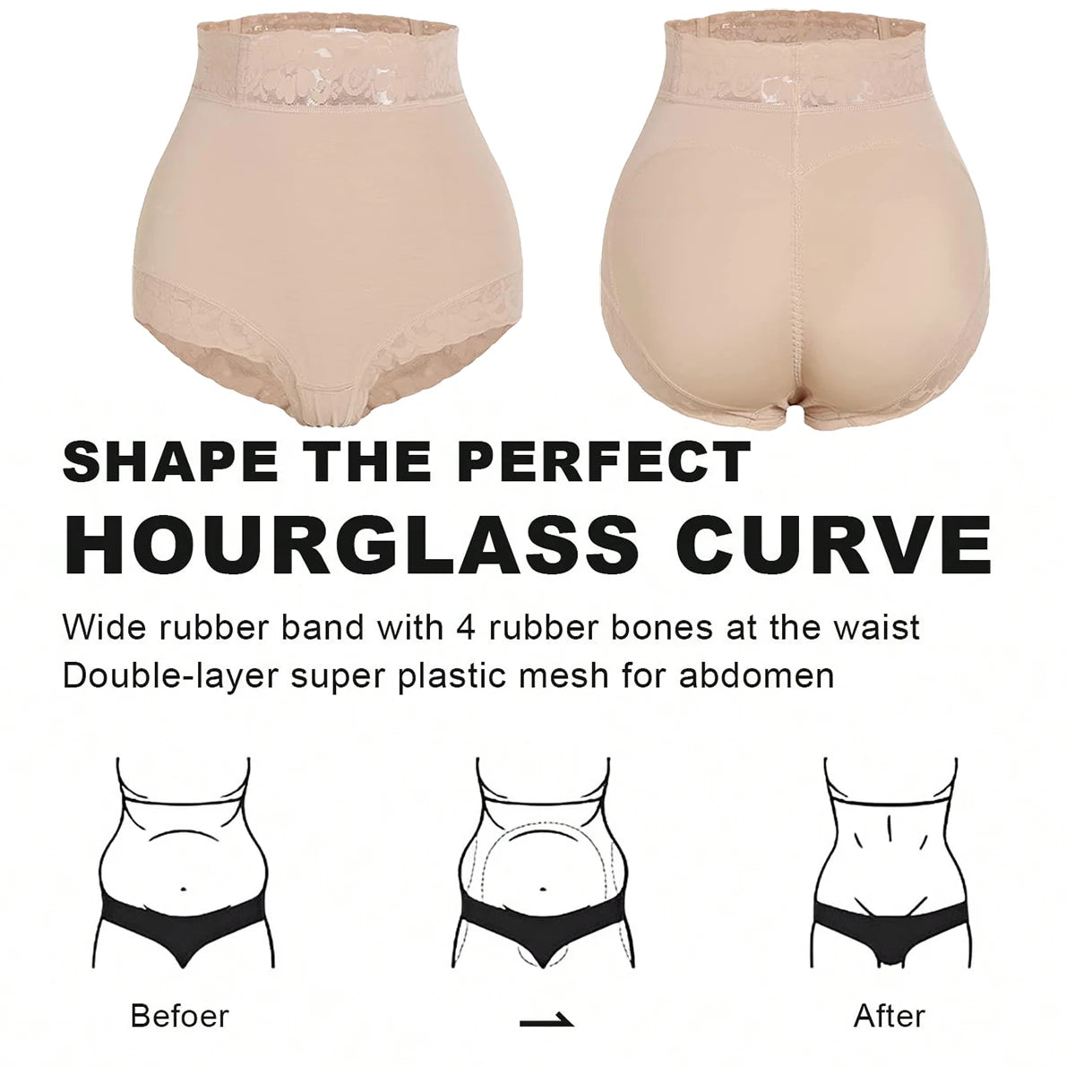 Tummy control butt lifter body shapewear