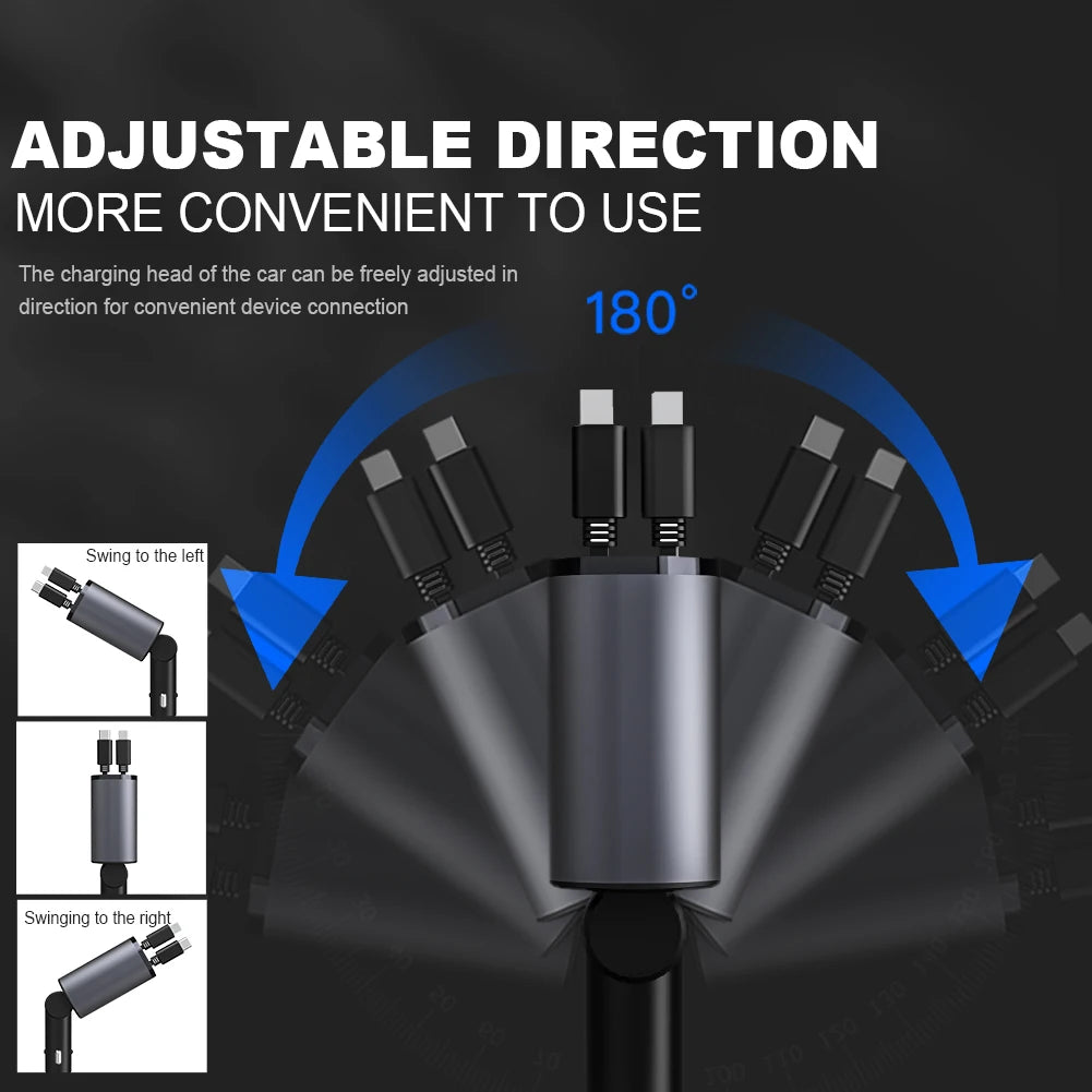 4 IN 1 Retractable Car Charger