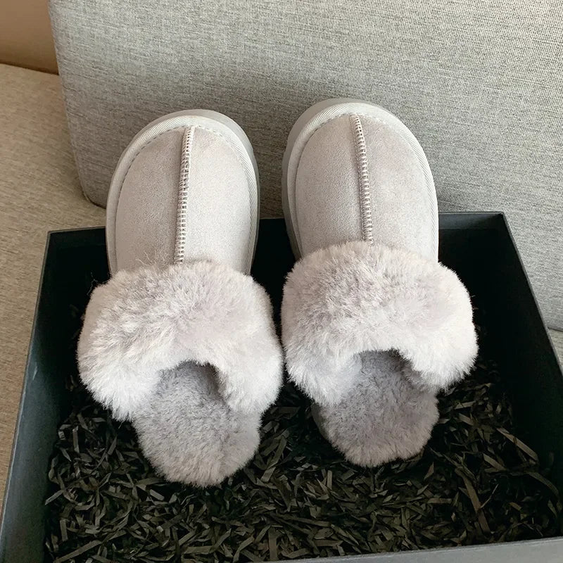 Fur Slip On Winter Plush Slippers