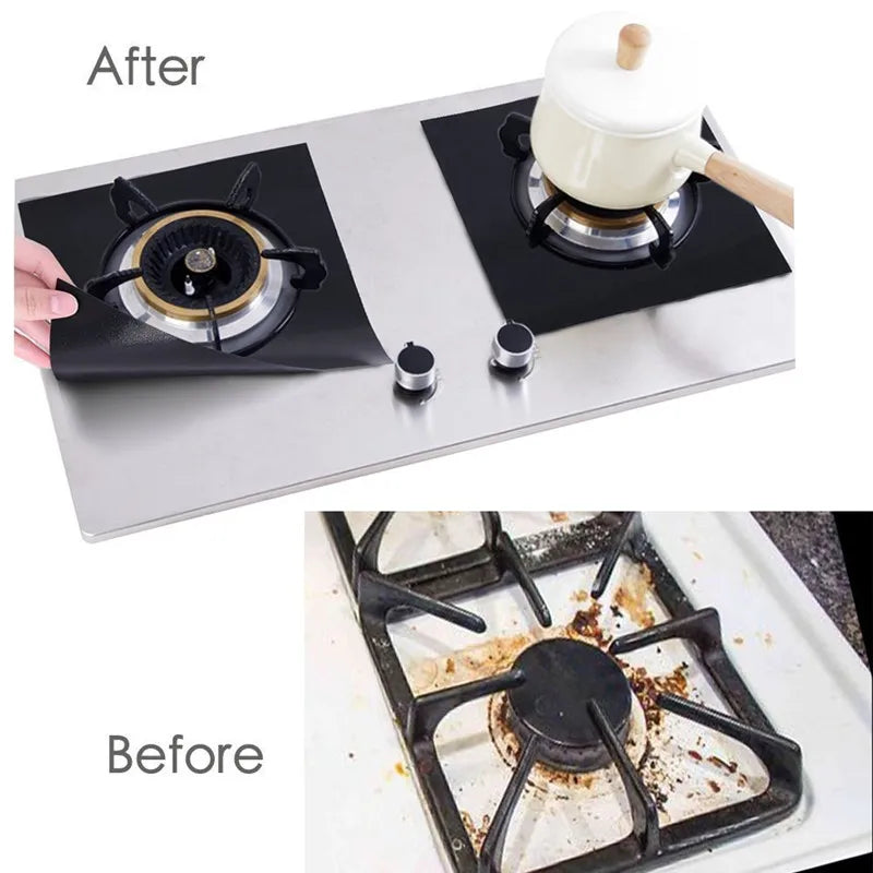 1/4/6/8Pcs Gas Stove Protector Cooker Cover Liner Clean Mat Pad