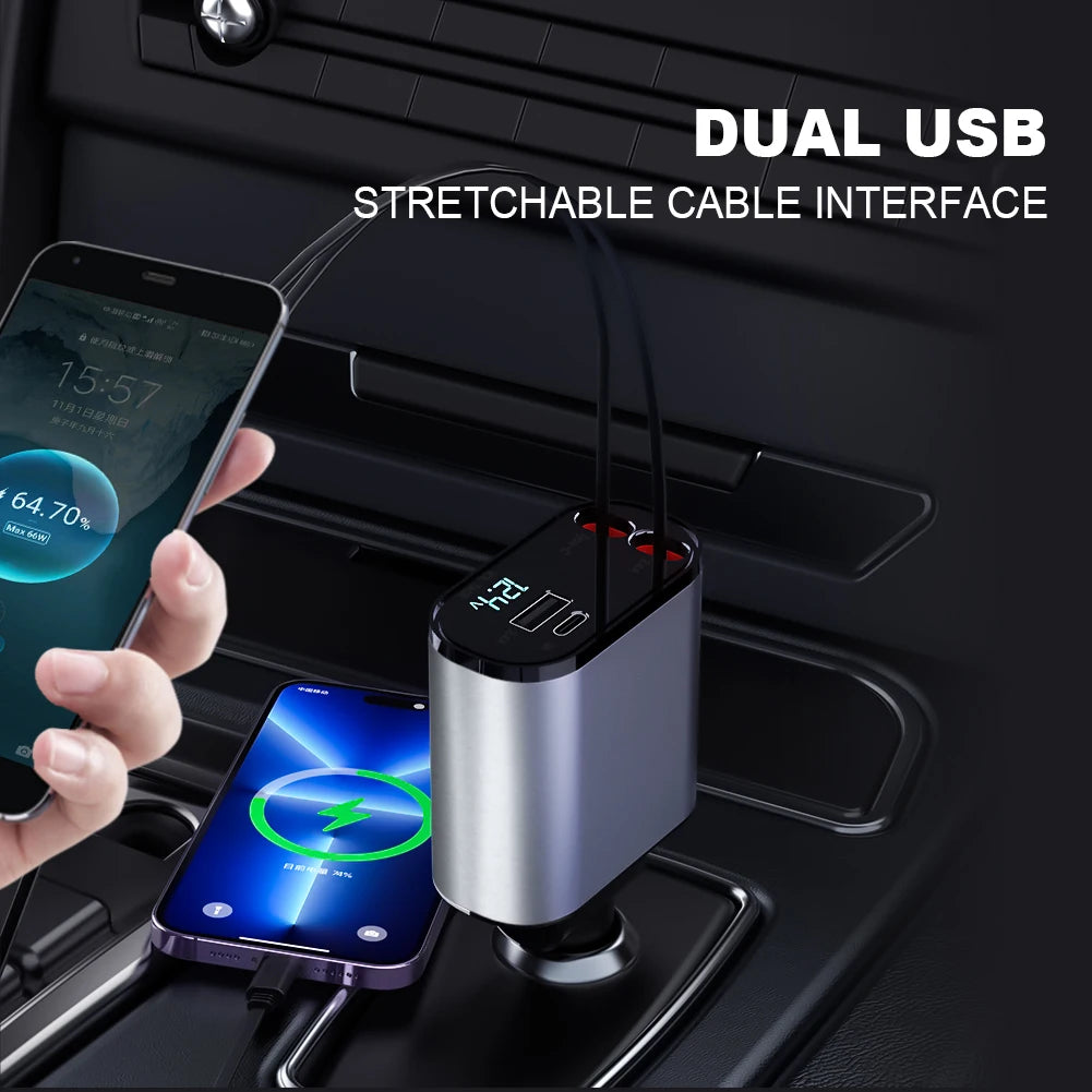 4 IN 1 Retractable Car Charger