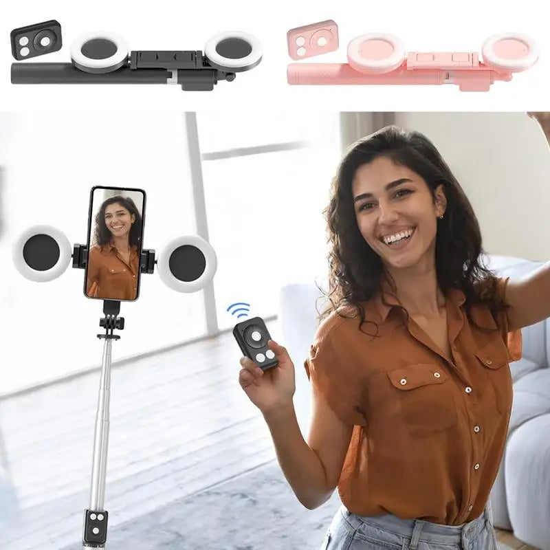6 In 1 Selfie Stick Tripod With 2 Lights